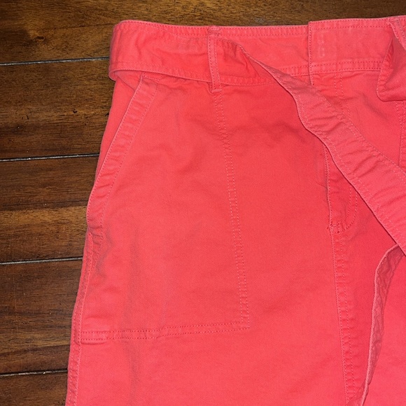 Loft Pink Denim Skirt, High Waisted w/ Sash Belt size 6 - Picture 5 of 7